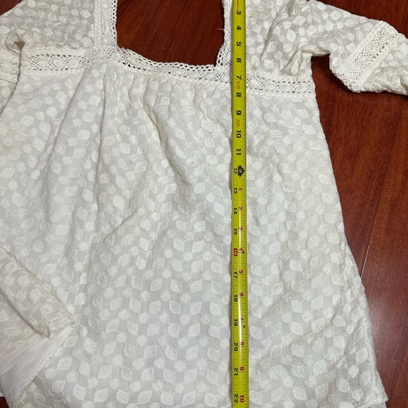 Milly of New York crochet boho top white blouse top S M 4 - Picture 4 of 8